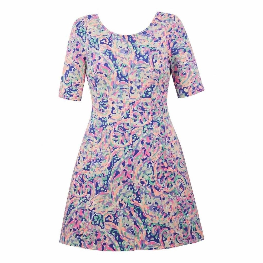 Lilly Pulitzer Celia Dress Sz XS Fit Flare Multicolor Floral Beach Preppy Resort